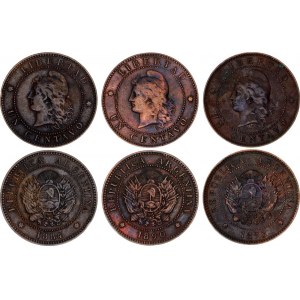 Argentina 3 x 1 Centavo 1884 - 1893