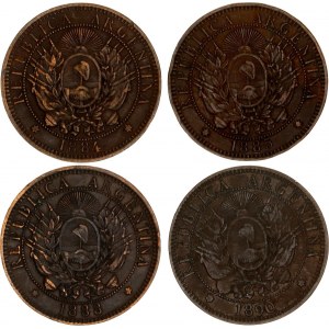 Argentina 4 x 2 Centavos 1884 - 1890