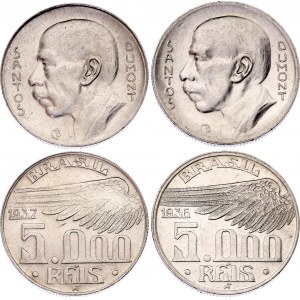Brazil 2 x 5000 Reis 1936 - 1937