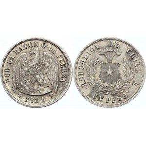Chile 1 Peso 1884 So