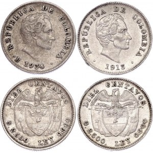 Colombia 2 x 10 Centavos 1913 - 1934