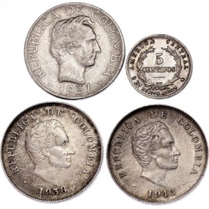 Colombia 5 - 3 x 20 Centavos 1938 - 1951