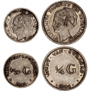 Curacao 1/10 - 1/4 Gulden 1944