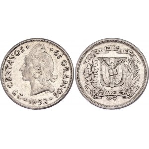 Dominican Republic 25 Centavos 1952