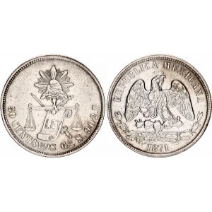Mexico 50 Centavos 1871 Go S