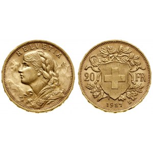 Szwajcaria, 20 franków, 1927 B, Berno