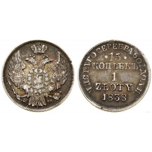 Polska, 15 kopiejek = 1 złoty, 1838 MW, Warszawa