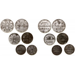 Polska, komplet 6 monet z roku, 1916, Berlin i Hamburg