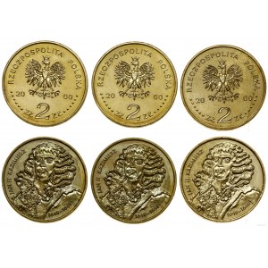 Poland, set of 3 x 2 gold, 2000, Warsaw