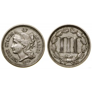 Stany Zjednoczone Ameryki (USA), 3 centy, 1868, Filadelfia