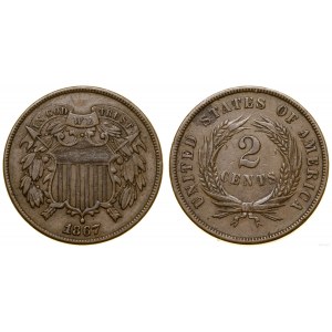 Stany Zjednoczone Ameryki (USA), 2 centy, 1867, Filadelfia