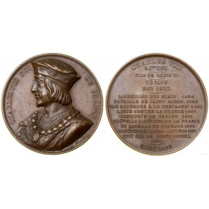 Francja, medal z serii władcy Francji - Karol VIII Życzliwy, 1836