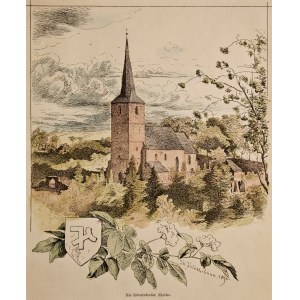 ŚWIERZAWA (pow. złotoryjski). Widok na kościół, rys. Theodor Bl