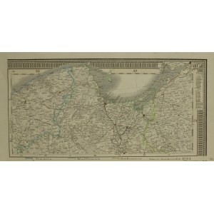 GDAŃSK; mapa przedstawiająca Pomorze, oraz zachodnią i wschodnią c ...