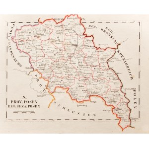 POZNAŃ. Mapa rejencji poznańskiej, pochodzi z: Atlas von Europa nebs ...