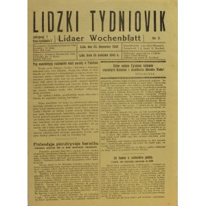 LIDA (biał. Ліда). Lidzki Tydniovik; nr 2, 24 XII 1943; jęz. bia ...