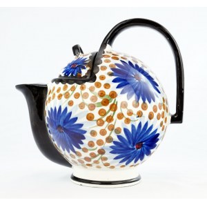 Author unknown, Moderno teapot in rowan and blue asters, 1920s-1930s.