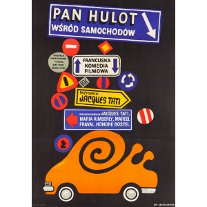 Mr. Hulot among the cars - proj. Jan MŁODOŻENIEC (1929-2000), 1973