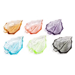 Sada šesti barvených popelníků v podobě listů - PeeDee Japan