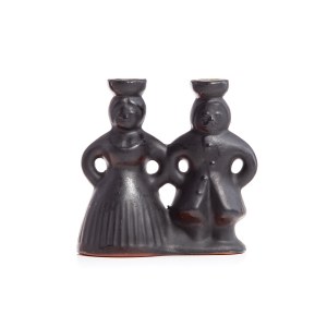Ceramic candle holder Baba and Peasant