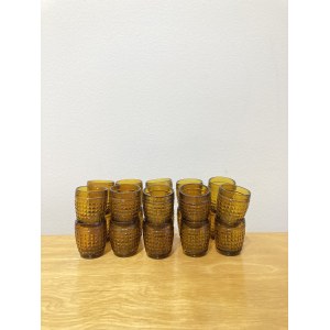 Set of 20 amber vodka glasses - Economic Glassworks Ząbkowice