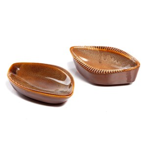 Pair of ashtrays PSP and pattern No. 1002 - Mirostovice Ceramic Works
