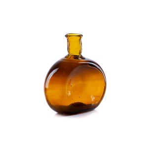 Hand-formed amber bottle