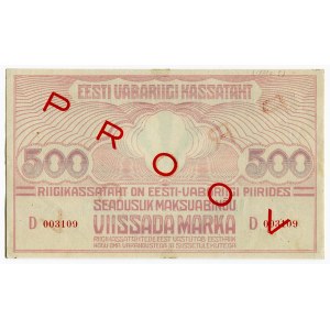 Estonia 500 Marka 1921 (ND) Proov