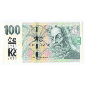 Czech Republic 100 Korun 2019 Fancy Number