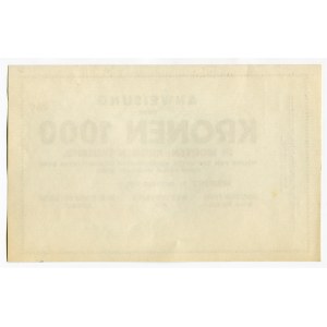 Czechoslovakia Weipert (Vejprty) Order for 1000 Kronen 1918