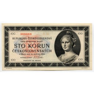Czechoslovakia 6 x 100 Korun 1945