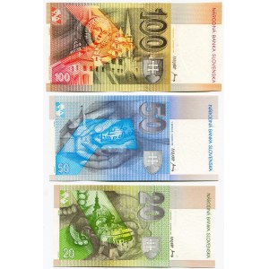 Slovakia 20, 50, 100 Korun 1993