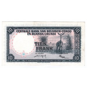 Belgian Congo 10 Francs 1957