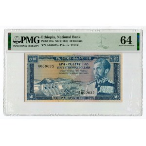 Ethiopia 50 Dollars 1966 (ND) PMG 64 Low Number