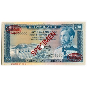 Ethiopia 50 Dollars 1966 (ND) Specimen