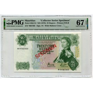 Mauritius 25 Rupees 1978 (ND) Specimen PMG 67 EPQ Collector Series