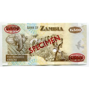 Zambia 500 Kwacha 1992 Specimen