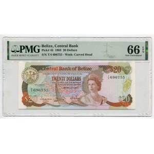 Belize 20 Dollars 1983 PMG 66 EPQ