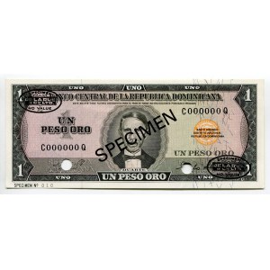 Dominican Republic 1 Peso 1973 - 1974 (ND) Specimen