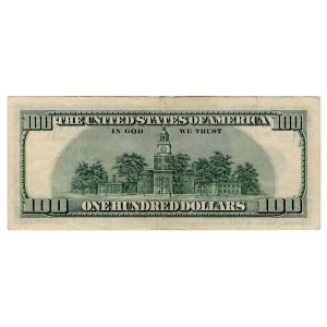 United States 100 Dollars 1996 Error Note