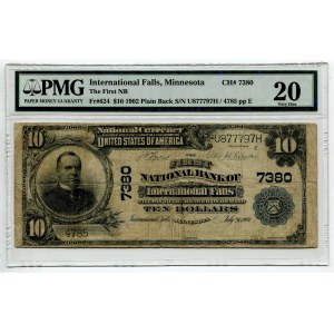 United States Minnesota 10 Dollars 1902 PMG 20 Very Fine