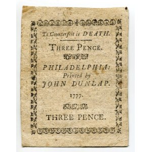 United States Philadelphia 3 Pence 1977