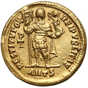 Walentynian I (364-375), Solid - cesarz z vexillum