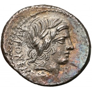 Roman Republic, Mn. Fonteius C.f. (85 BC), AR Denarius. 