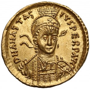 Anastasius I (AD 491-518), AV Solidus, Constantinople mint, 10th officina