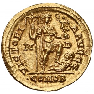 Honorius as Western Roman Emperor (AD 395-423), AV Solidus, Milan (Mediolanum) mint, AD 395-402