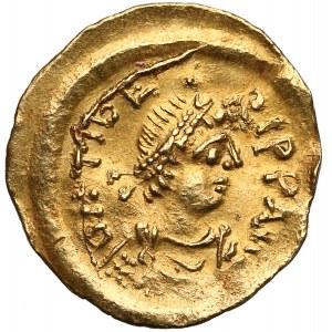 Maurycy Tyberiusz (582-602), Tremissis - krzyż