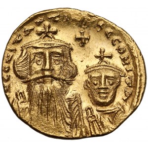 Constans II (AD 641-668) and Constantine IV, AV Solidus, Constantinople mint, 5th officina, struck circa AD 654-658