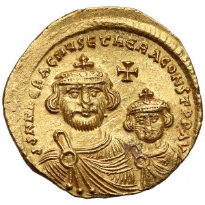 Heraclius and Heraclius Constantine (613-641), AV Solidus, Constantinople mint, 5th officina, struck circa AD 613-616