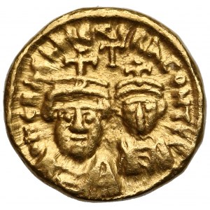 Heraclius and Heraclius Constantine (613-641), AV Dick Solidus, Carthage mint, year 2 = AD 613-614 or AD 628-629